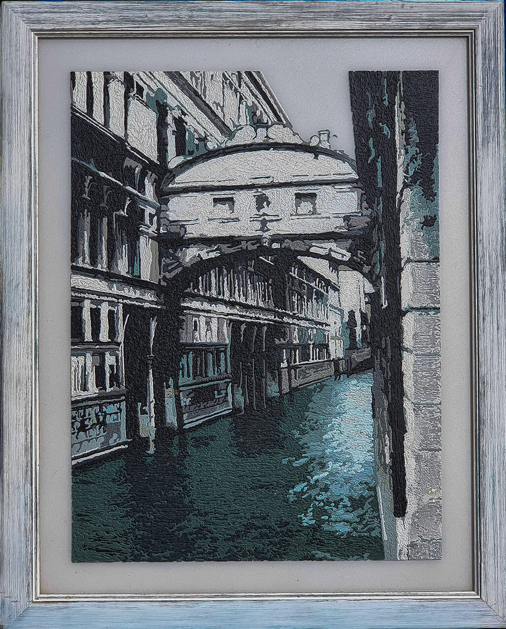 Tableau réalisé avec la technique Morphyl, une peinture acrylique gaufrée contemporaine qui métamorphose la matière en oeuvre vivante