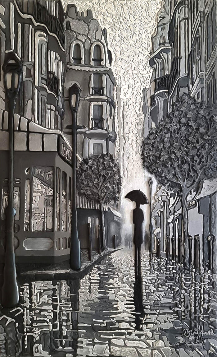 Tableau réalisé avec la technique Morphyl, une peinture acrylique gaufrée contemporaine qui métamorphose la matière en oeuvre vivante